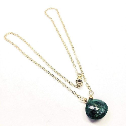 alexa martha designs necklace 14 kt gold filled emerald pear drop necklace emerald pear drop necklace features handmade golden wire wrap gemstone 41846322364674