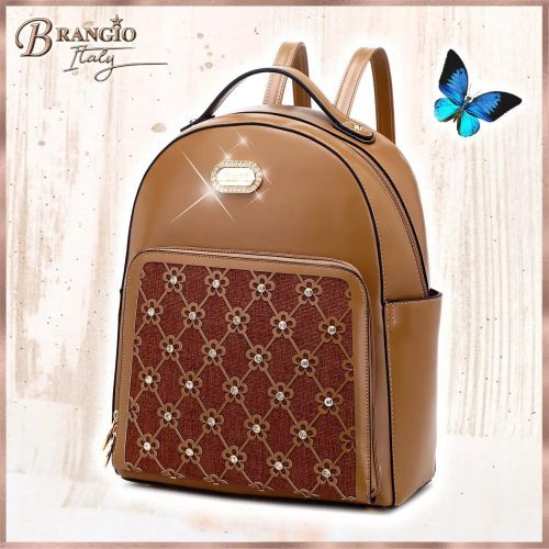 brangio italy collections handbag bi wildflower blossom work travel backpack in red brown green or black 41173716861186