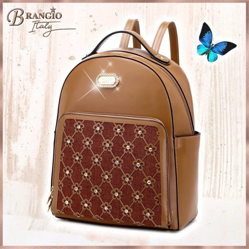 brangio italy collections handbag bi wildflower blossom work travel backpack in red brown green or black 41173716861186