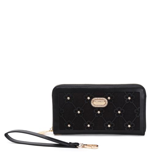 Brangio Italy Collections Handbag Black BI Wildflower Handmade Wristlet Wallet with Multiple Card Pockets - Colors Available