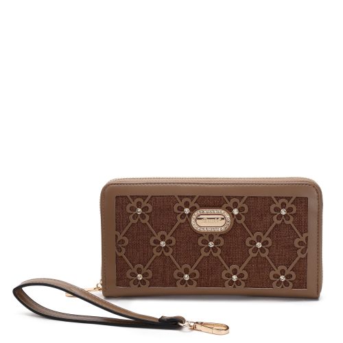 Brangio Italy Collections Handbag Brown BI Wildflower Handmade Wristlet Wallet with Multiple Card Pockets - Colors Available