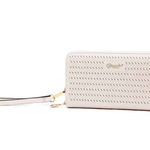 Brangio Italy Collections Wallet Pearl White BI Jet Set Handmade Wristlet Wallet in L. Blue, Black, Gold, Pink, or Pearl White