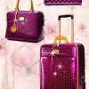 Brangio Italy Luggage Handbag Purple Luggage + Handbag + Wallet BI Starz Art Retro Women's 3PC Set | Spinner Luggage in Purple, Bronze, or Pewter