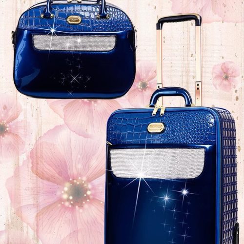 Brangio Italy Luggage Handbag Royal Blue Luggage + Handbag BI Sleek & Steady 2PC Set | Signature Away Luggage Set for Travel with Crossbody Bag