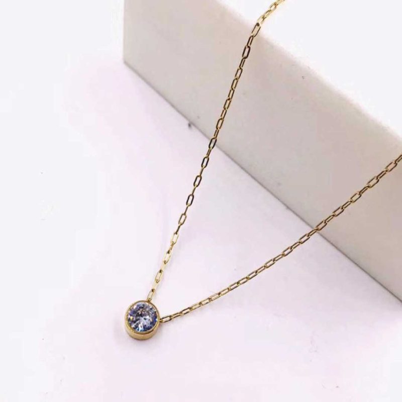 claudiag necklace stainless steel gold solitaire necklace n9088 728990439227 41447347880194