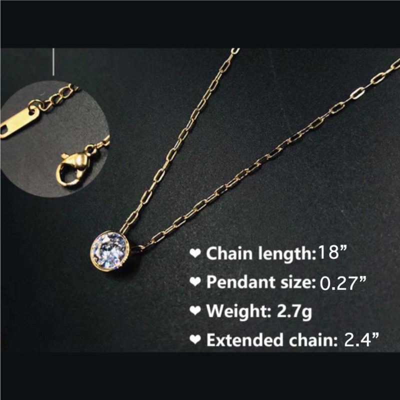 claudiag necklace stainless steel gold solitaire necklace n9088 728990439227 41447348502786