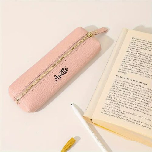 claudiag pouch pink personalized leather pencil pouch personalized leather pencil pouch pz1019 4 42052215308546