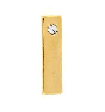 ClaudiaG Slider Collection Gold 1 Stone Bar Charm