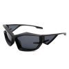 Cramilo Eyewear Sunglasses Black Pollich - Futuristic Rectangle Geometric Chunky Square Fashion Sunglasses