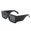 Cramilo Eyewear Sunglasses Black Yoplines - Rectangle Flat Top Retro Tinted Chunky Square Sunglasses