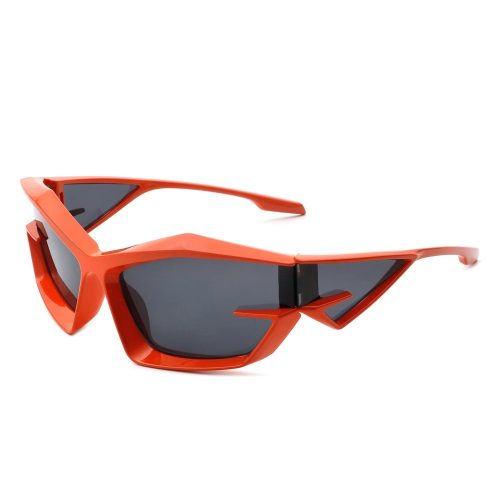 Cramilo Eyewear Sunglasses Orange Pollich - Futuristic Rectangle Geometric Chunky Square Fashion Sunglasses