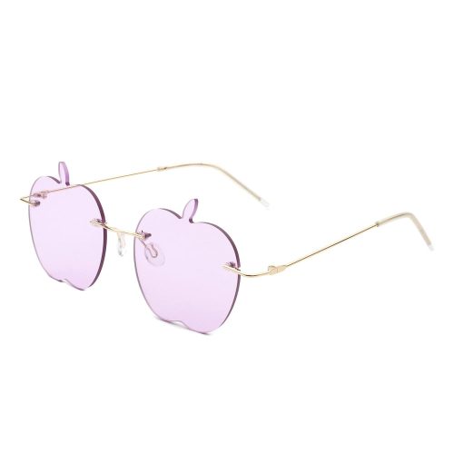 Cramilo Eyewear Sunglasses Purple Zephyrus - Rimless Apple Shape Party Frameless Tinted Sunglasses