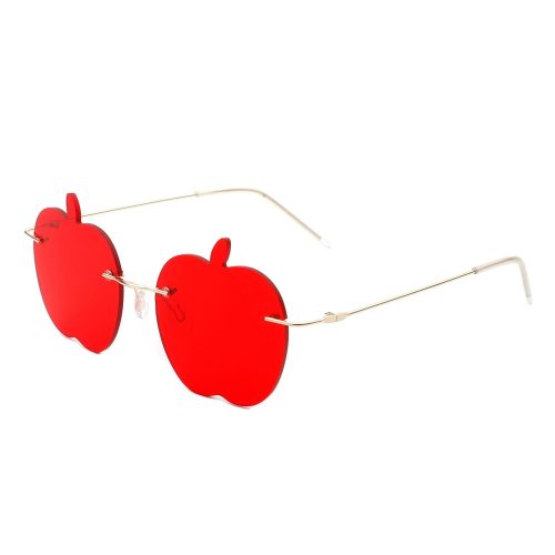 Cramilo Eyewear Sunglasses Red Zephyrus - Rimless Apple Shape Party Frameless Tinted Sunglasses