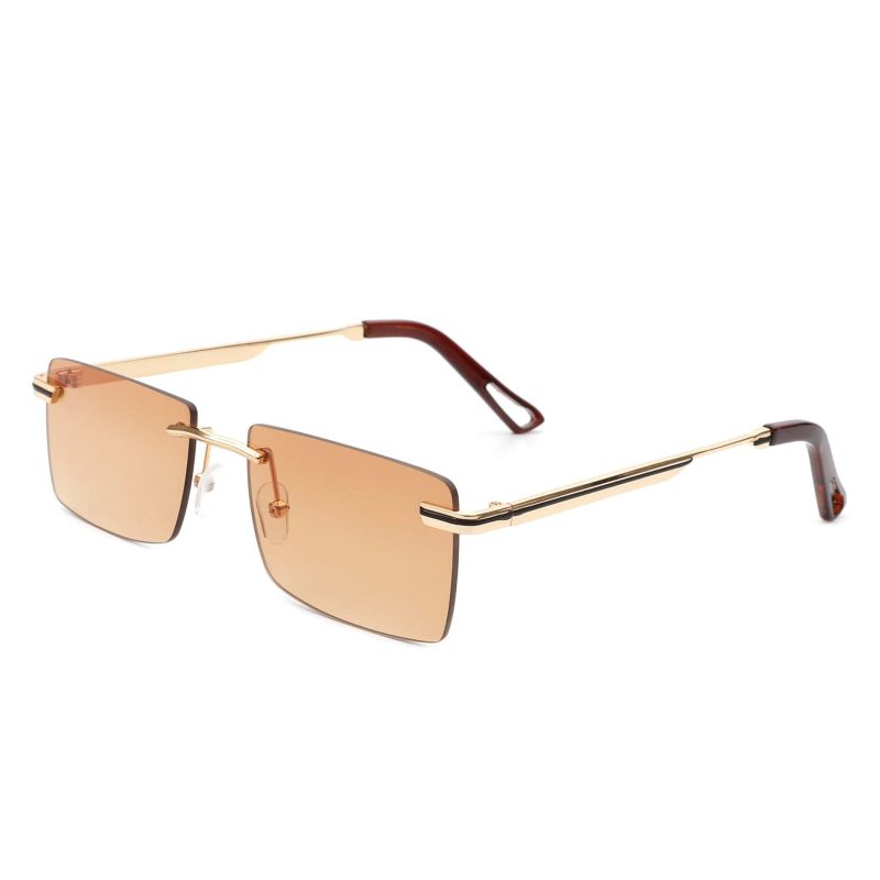 cramilo eyewear sunglasses vibrante rectangle rimless retro tinted fashion flat top sunglasses 39612803252482