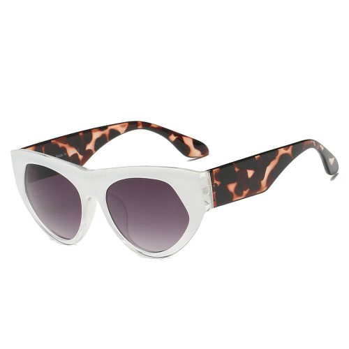 Cramilo Eyewear Sunglasses White CABAZON | Women Round Cat Eye Sunglasses