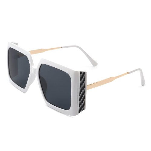 Cramilo Eyewear Sunglasses White Yellowra - Women Oversize Retro Square Large Fashion Sunglasses