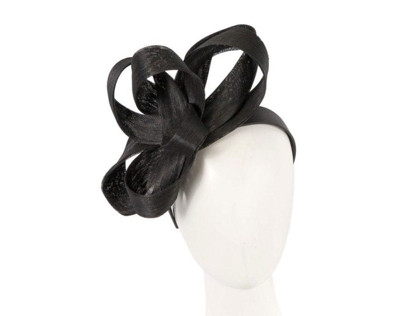 cupids millinery women s hat black black abaca loops racing fascinator by fillies collection s288b 39100188557570