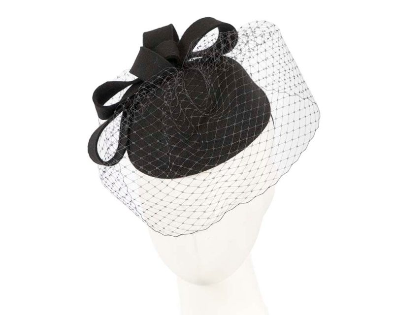 cupids millinery women s hat black black pillbox hat with face veil j409 38956603441410