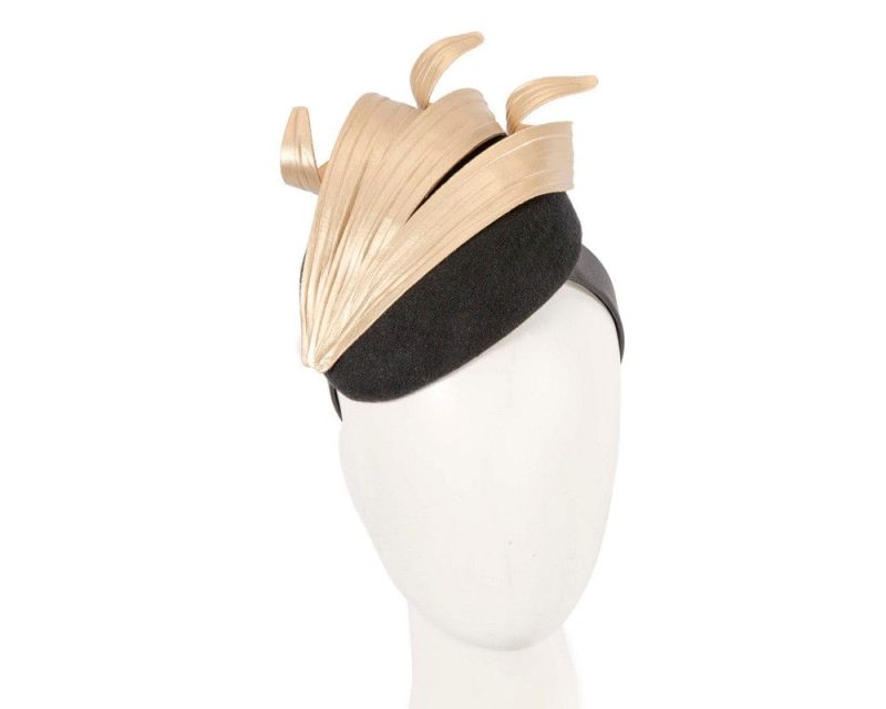 cupids millinery women s hat black gold black gold winter racing fascinator by fillies collection f679bg 38989173195010