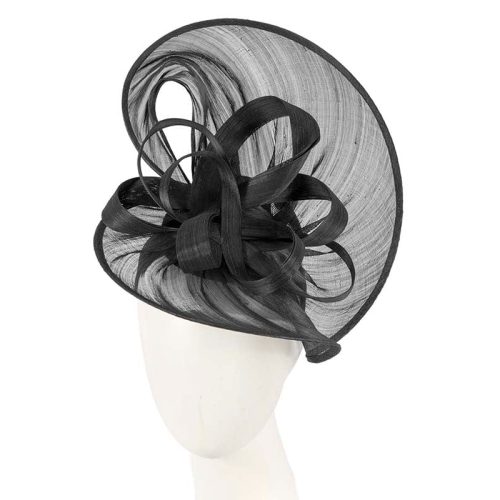 cupids millinery women s hat black large black silk abaca heart fascinator s210b 38956805619970