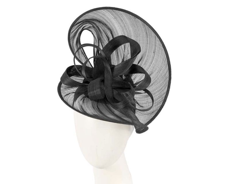 cupids millinery women s hat black large black silk abaca heart fascinator s210b 38956805619970