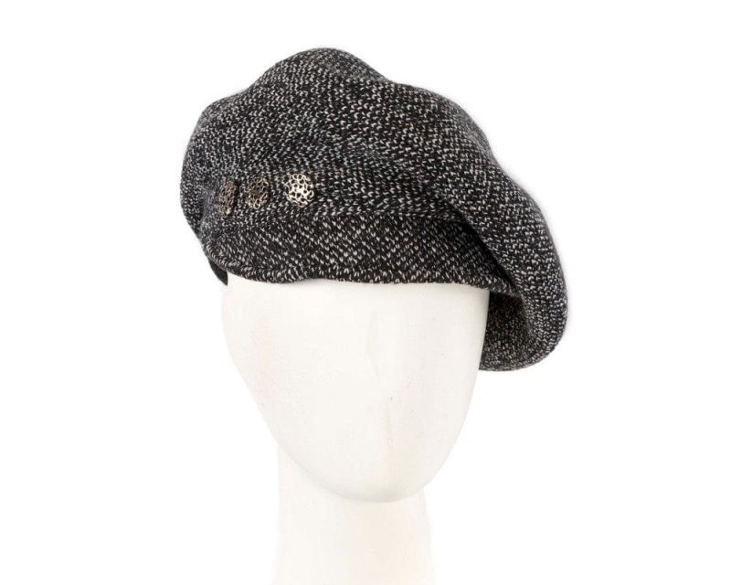 cupids millinery women s hat black warm charcoal wool winter fashion beret by max alexander jr011b 38956526436610