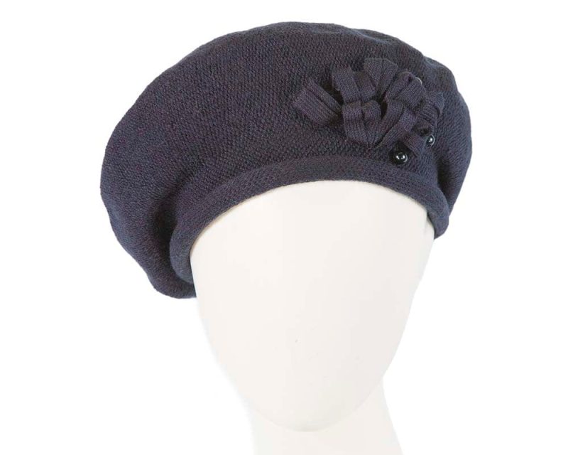 cupids millinery women s hat navy woolen woven navy beret by max alexander jr006n 38956659769602