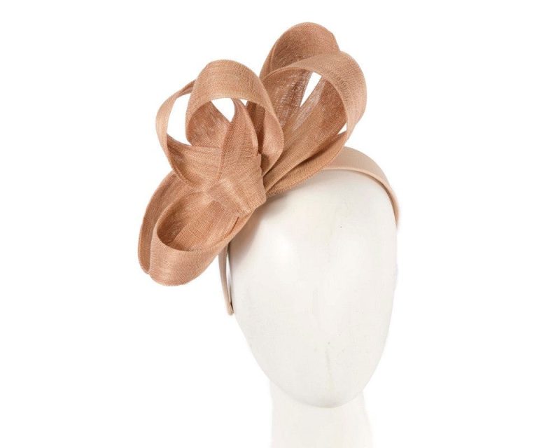 cupids millinery women s hat nude nude abaca loops racing fascinator by fillies collection s288nu 39100188459266