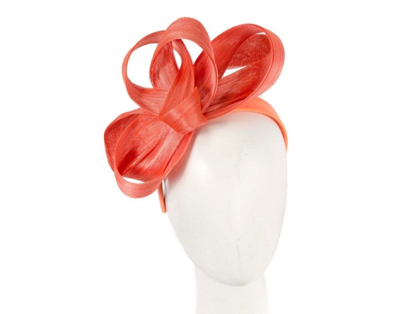 cupids millinery women s hat orange orange abaca loops racing fascinator by fillies collection s288or 39100188426498