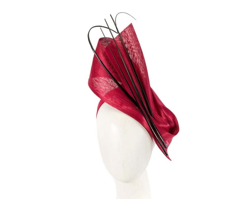 cupids millinery women s hat red edgy red black fascinator by fillies collection s279rblk 39100189212930