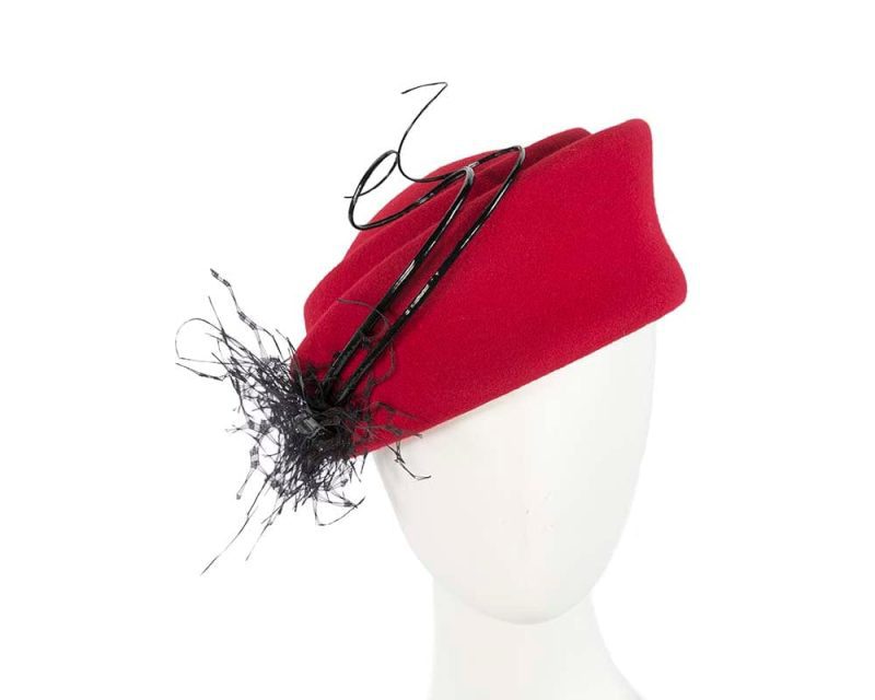 cupids millinery women s hat red large red winter felt pillbox hat for races buy online in australia f572r f572r 38956860047618