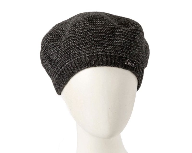 cupids millinery women s hat silver classic crocheted dark grey beret by max alexander jr012dg 38956529975554