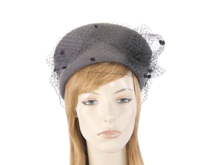 cupids millinery women s hat silver large grey black felt beret hat f637gb 38956815909122