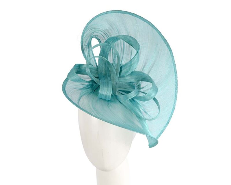 cupids millinery women s hat turquoise large turquoise silk abaca heart fascinator s210t 39091655835906