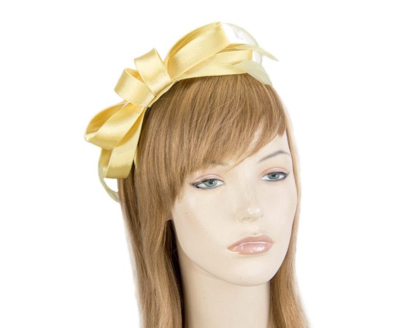 cupids millinery women s hat yellow yellow bow fascinator by max alexander ma824y 38956787990786