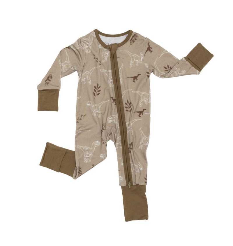 eclipse kids baby toddler sleepwear velocinaptor long sleeve zipper romper 41490252103938