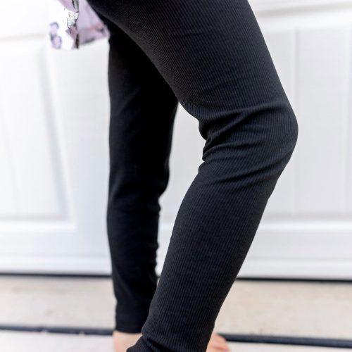 eclipse kids leggings ribbed bamboo leggings black 41549579092226