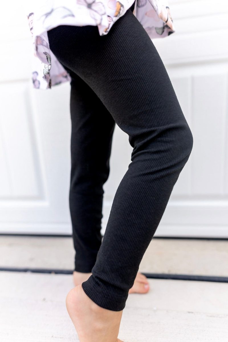 eclipse kids leggings ribbed bamboo leggings black 41549579092226