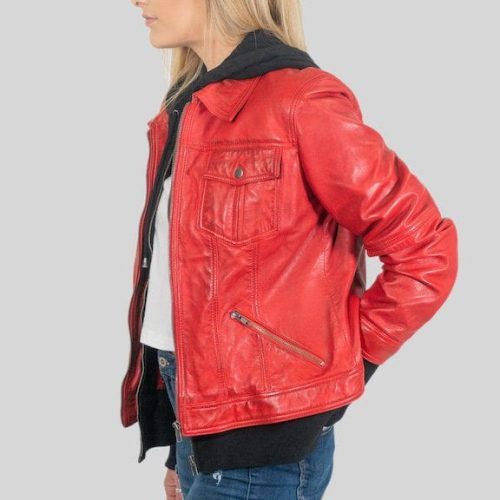 fadcloset women s outerwear fadcloset annalise womens leather jacket red fadcloset annalise womens leather jacket red 42053510856962