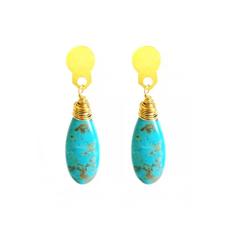 minu jewels earrings 1 5 tep turquoise drop earrings with 18kt gold plating minu 22 tep e 83791721 38971533197570