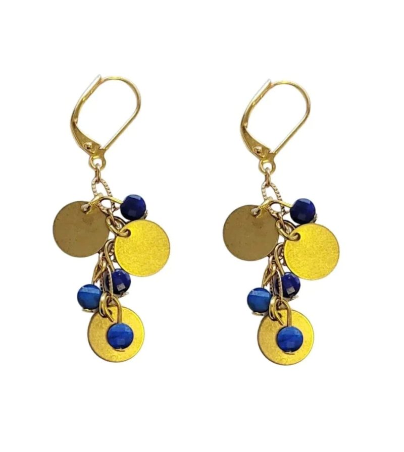 minu jewels earrings blue gold seva gold plated drop earrings with faceted lapis 23 seva e 40123372470530