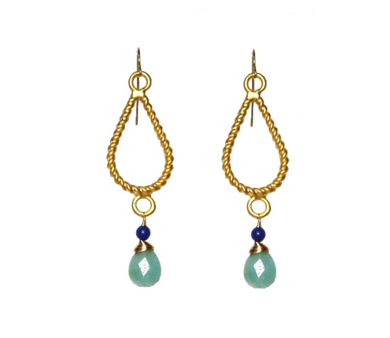 minu jewels earrings gold blue sophie 2 gold plated 1 5 chandies with amazonite lapis earring 15 433 e2 08759556 40123374010626