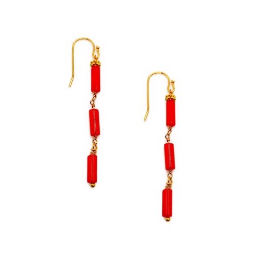 MINU Jewels Earrings Gold Plated Rouge Accent Earrings