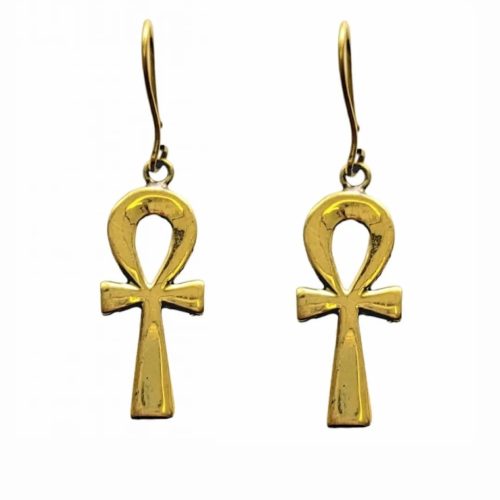 MINU Jewels Earrings Large - 1.25 inches / Gold Ankh "Key Of Life" Earrings