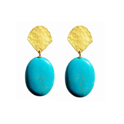 minu jewels earrings regina 2 statement earrings in turquoise 18kt gold plated vermeil regina 2 statement earrings in turquoise 18kt gold plated vermeil 41933695910146