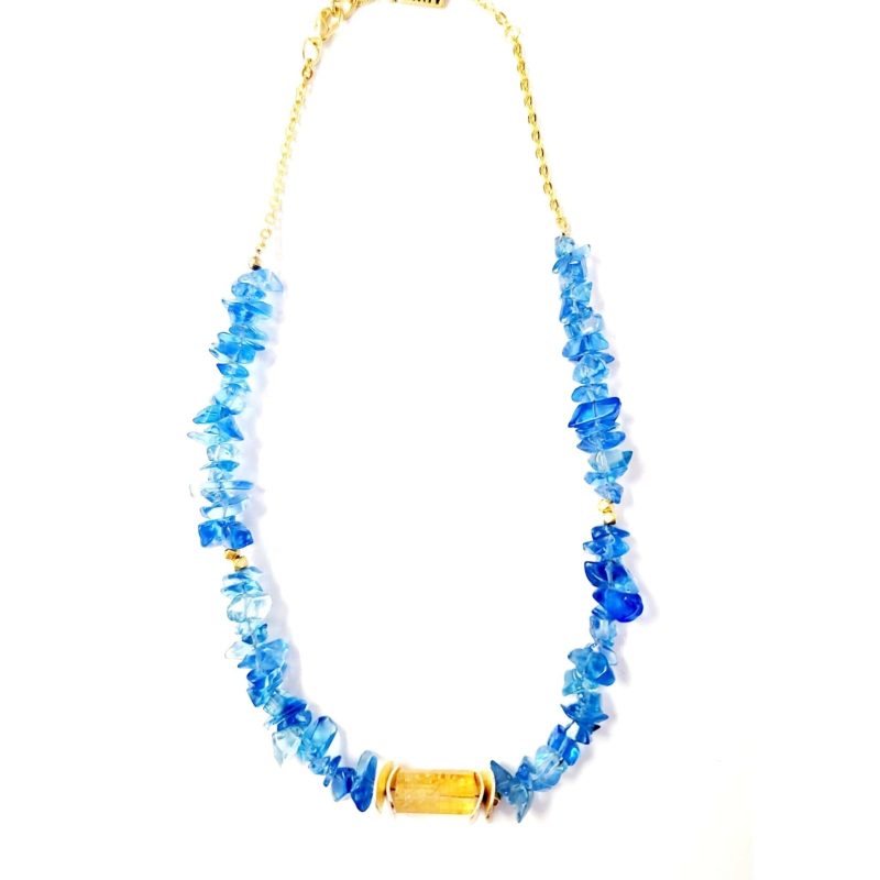 minu jewels necklace indigo necklace in iolite stones with large citrine gold plated accents minu 22 indgo n 196704814125 40554022240514