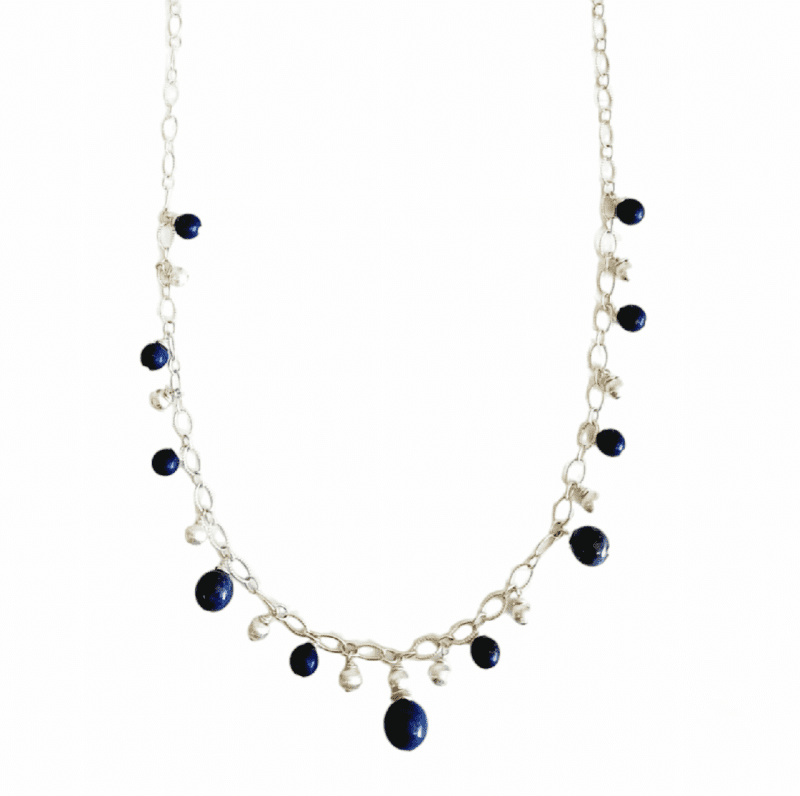 minu jewels necklace maxi 24 silver necklace with blue lapis silver accents minu 21 maxi n 25082473 40551309476098