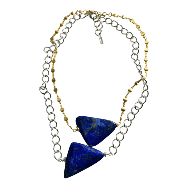 minu jewels necklace minu jewels alterado necklace in gold plated accents with lapis 41889674789122