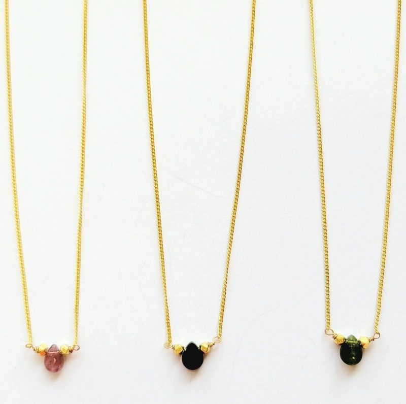 minu jewels necklace tourmaline drop necklace 40095285084418