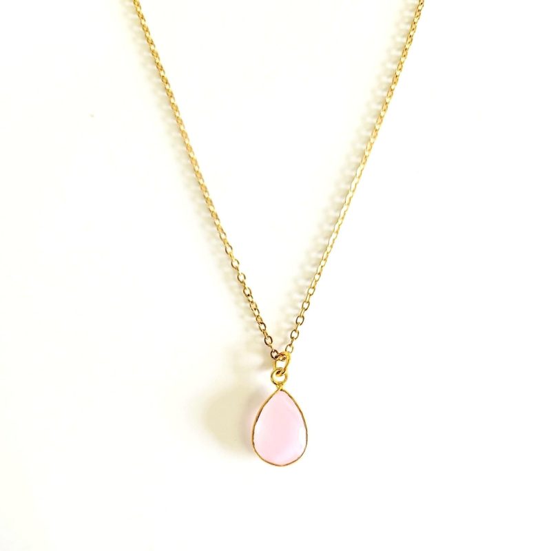 minu jewels necklaces 17 faceted rose quartz necklace on gold plated chain rose quartz necklace minu jewels 23 rosqtz n 23611452 39916451397890